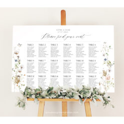 Meadow Wedding Seating Chart Sign Template, Table Seating Chart Sign, Botanical Wedding Seating Chart, Wildflower Seating Chart Sign D028