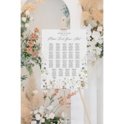 Meadow Wedding Seating Chart Sign Template, Table Seating Chart Sign, Botanical Wedding Seating Chart, Wildflower Seating Chart Sign D028