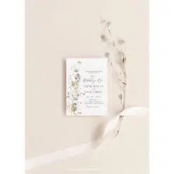 Wildflower Wedding Invitation Template, Elegant Botanical Wedding Invitations Card Amy Design Templates