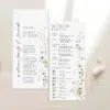 Minimalist Wedding Itinerary Template, Weekend Itinerary Editable, Wildflower Wedding Timeline Schedule Template Printable Template D028