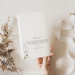 Catholic Wedding Program Template, Wildflower Wedding Ceremony Program Folded, Minimalist Catholic Program, Order of Service D028