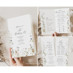 Programs For Wedding Ceremony Template, Wildflower Wedding Program Template Amy Design Templates