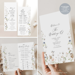 Programs For Wedding Ceremony Template, Wildflower Wedding Program Template Amy Design Templates