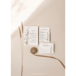 Wildflower Wedding Invitation Suite Template, Botanical Wildflower Wedding Invitation Card, Elegant Wedding Invite Template Editable D028