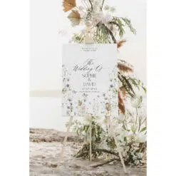 Wildflower Wedding Welcome Sign Template Printable Botanical Welcome Sign, Editable Wedding Signage Template Editable Large Sign D028