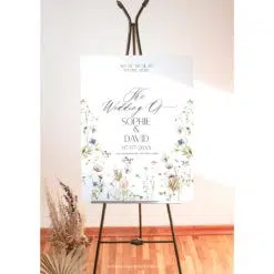 Wildflower Wedding Welcome Sign Template Printable Botanical Welcome Sign, Editable Wedding Signage Template Editable Large Sign D028