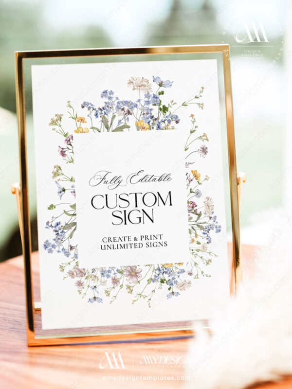 Botanical Wedding Signage Printable | Wildflower Reception Sign Template