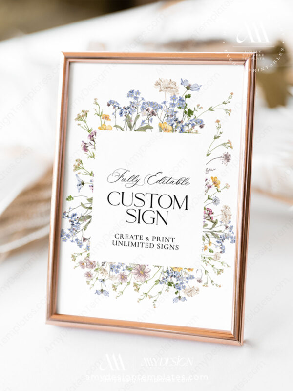 Botanical Wedding Signage Printable | Wildflower Reception Sign Template
