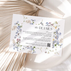 Wildflower Wedding Enclosure Card Template Editable