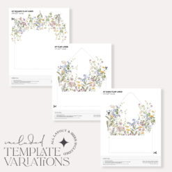 Wildflower Envelope Liner A7 Template Printable Belly Band Wedding