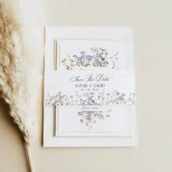 Wildflower Envelope Liner A7 Template Printable Belly Band Wedding