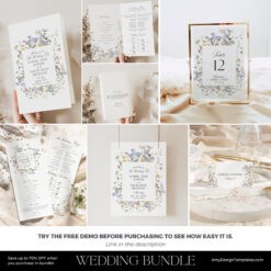 Wildflower Wedding Stationery Editable Template