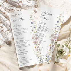 Wildflower Wedding Menu Template