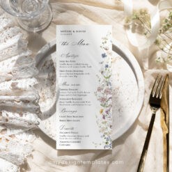 Wildflower Wedding Menu Template