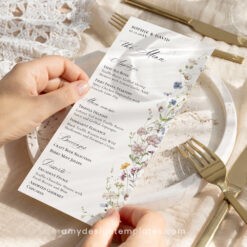 Wildflower Wedding Menu Template