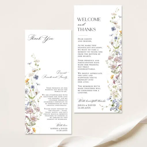 Wildflower Wedding Thank You Note Template
