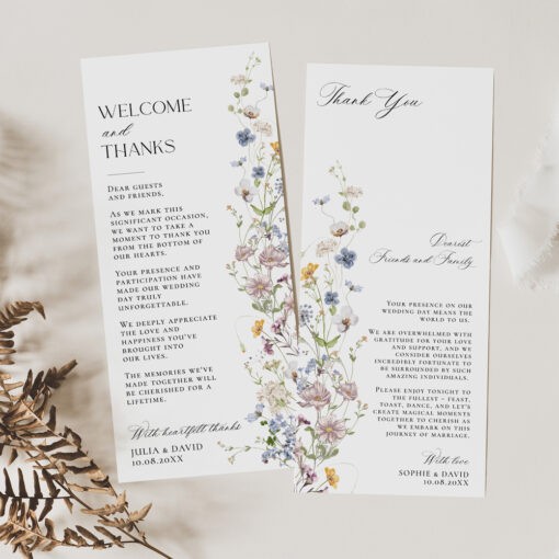 Wildflower Wedding Thank You Note Template - Image 3