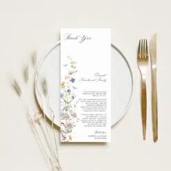 Wildflower Wedding Thank You Note Template