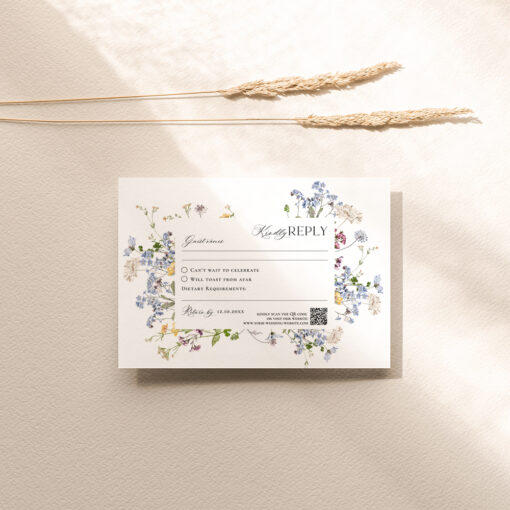 Wildflower RSVP Card Template Editable