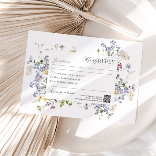 Wildflower RSVP Card Template Editable