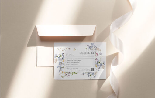 Wildflower RSVP Card Template Editable