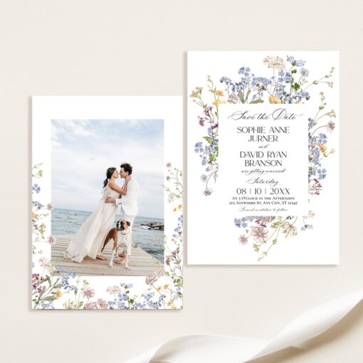 Wildflower Wedding Save The Date Template