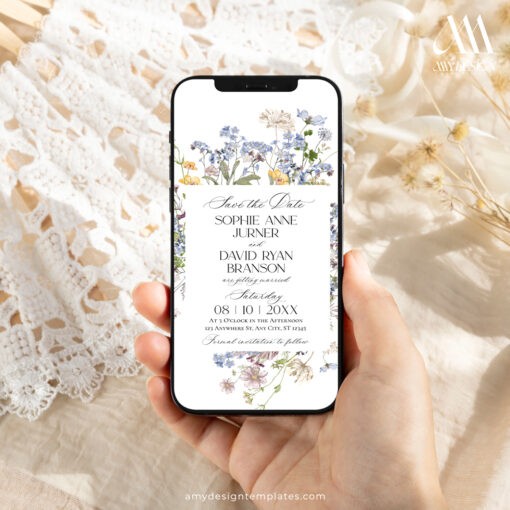 Wildflower Wedding Save The Date Template