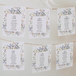 Wildflower Wedding Editable Table Seating Chart Template