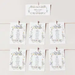 Wildflower Wedding Editable Table Seating Chart Template