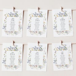 Wildflower Wedding Editable Table Seating Chart Template