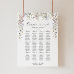 Seating Chart Template Wedding Wildflower