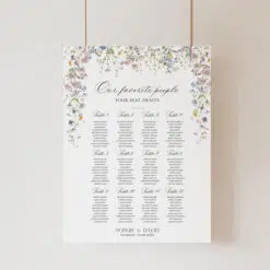 Seating Chart Template Wedding Wildflower