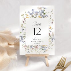 Wildflower Wedding Table Number Templates