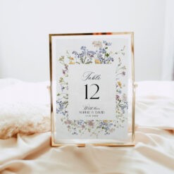 Wildflower Wedding Table Number Templates