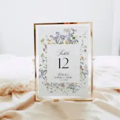 Wildflower Wedding Table Number Templates