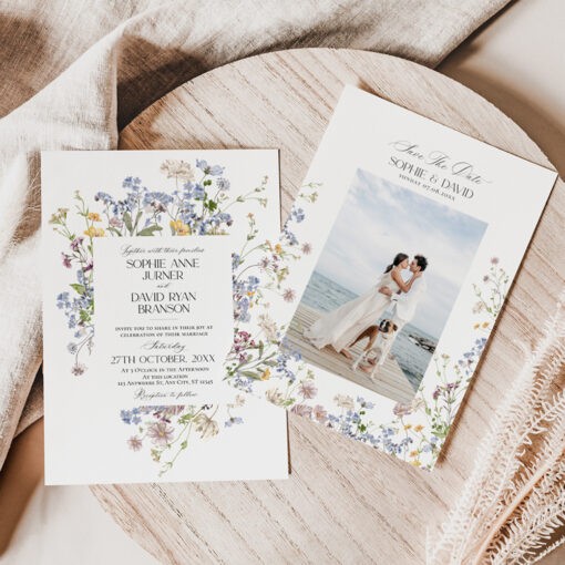 Wildflower Wedding Invitation Template