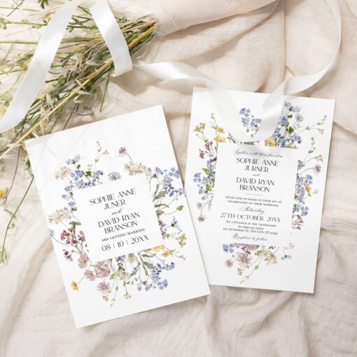 Wildflower Wedding Invitation Template