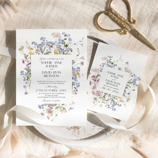 Wildflower Wedding Invitation Template