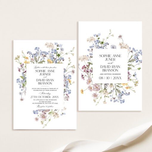 Wildflower Wedding Invitation Template