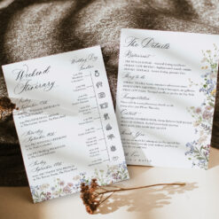 Wildflower Wedding Itinerary Template