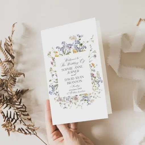 Wildflower Wedding Ceremony Program Template
