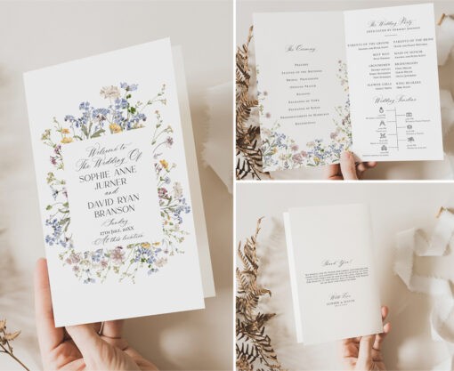 Wildflower Wedding Ceremony Program Template