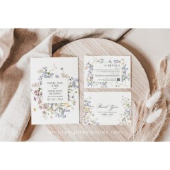 Wildflower Wedding Invitation Suite Template