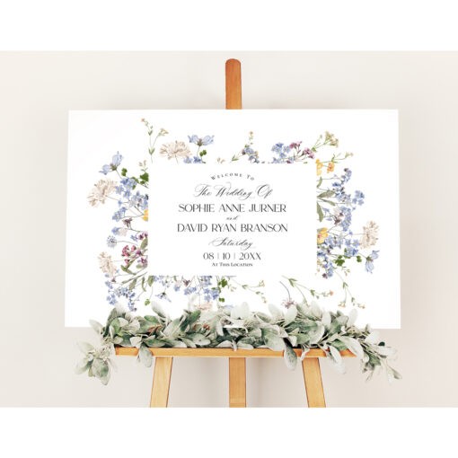 Wildflower Wedding Welcome Sign Template