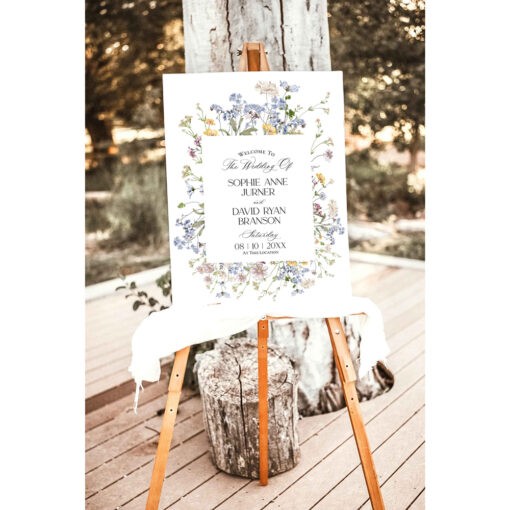 Wildflower Wedding Welcome Sign Template