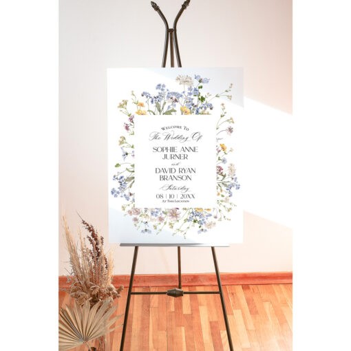 Wildflower Wedding Welcome Sign Template