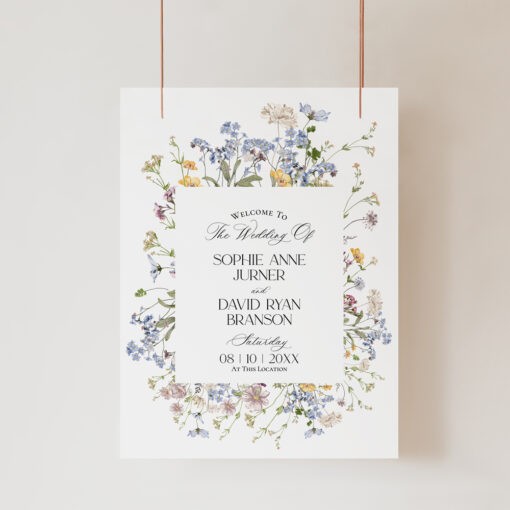 Wildflower Wedding Welcome Sign Template