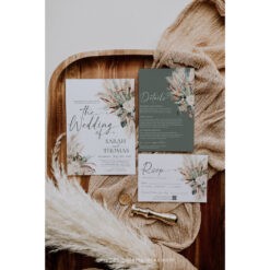 Sage Green Wedding Invitation Set Templates