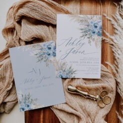 Blue Wedding Invitation Template