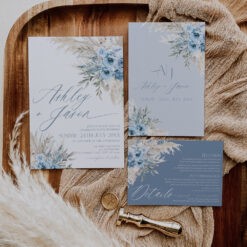 Blue Wedding Invitation Template